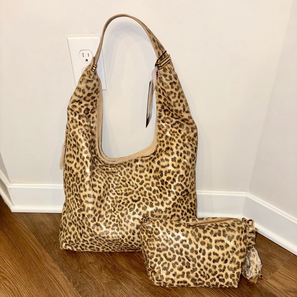 Nwt viral Steve Madden BDempsy Metallic Leopard Faux Suede Hobo Bag